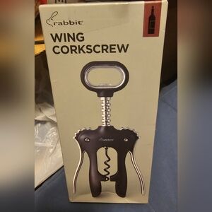 Rabbit Wine Bottle Cork Remover Black Wing Corkscrew Brand New in Box W4041N